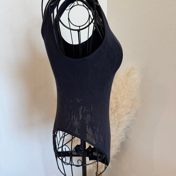 FREE PEOPLE Cutout Plunge Textured Lace Bodysuit Black M/L NEW - Picture 10 of 14